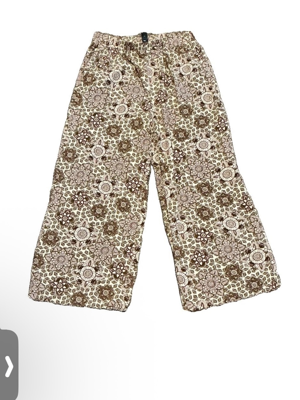 Emery Rose Women’s Brown Floral Pattern Wide Leg Pants